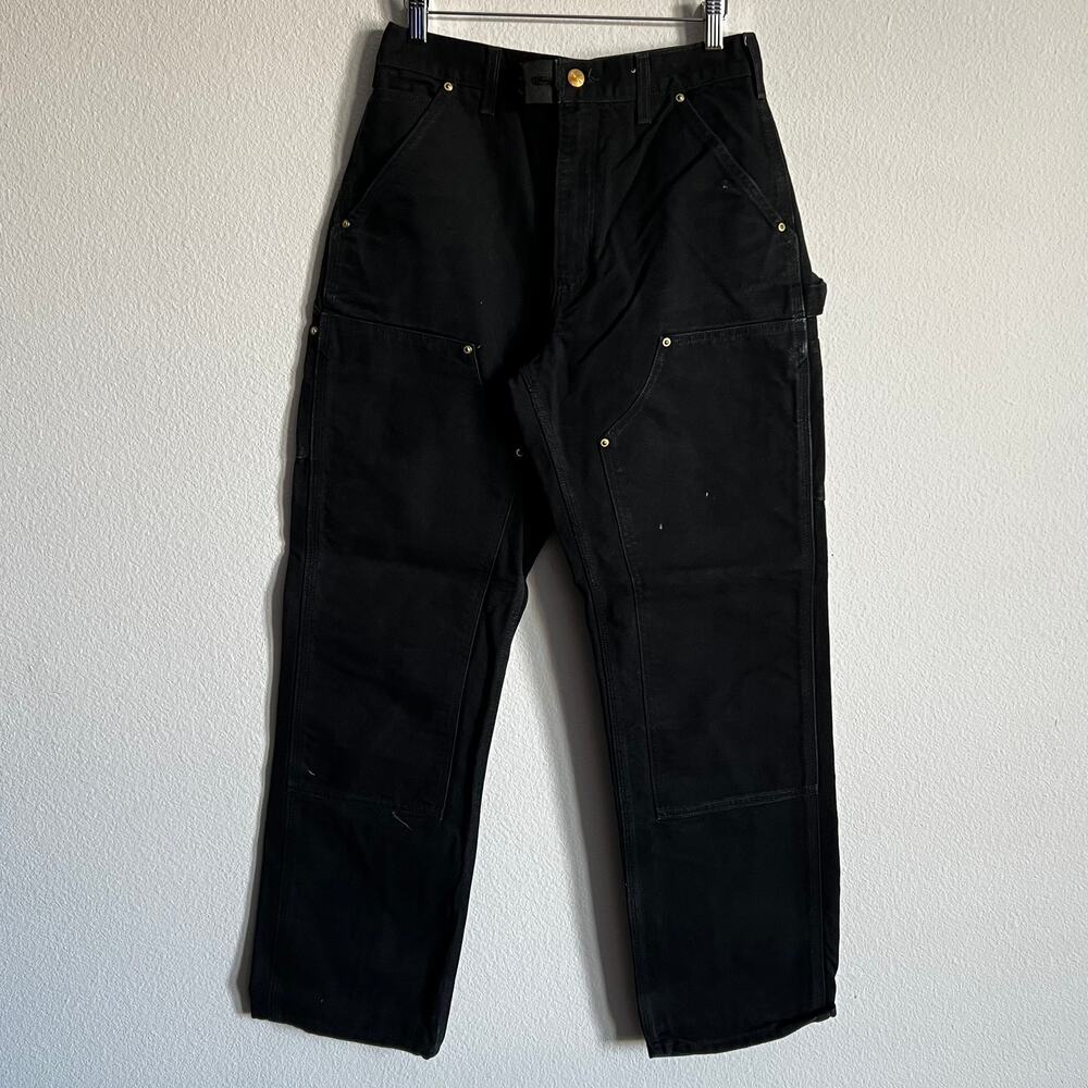 Carhartt B01 BLK black double knee work wear carpenter pants